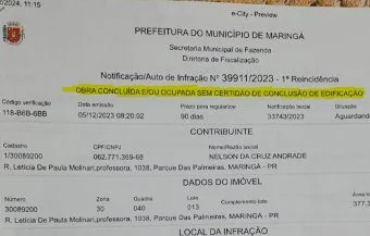 Notificação PMM - Obra sem CCE